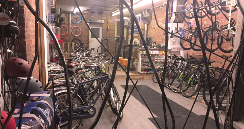 Inside the Riders Cycle and Board shop